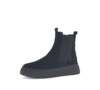 Chelseaboots GABOR, Damen, Gr. 41, schwarz, Veloursleder, Elastischer Einsatz, unifarben, Basic, Schuhe, Plateau, Stiefelette mit Stretcheinsatz an der Außenseite (28582647-41) schwarz