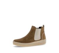 Plateaustiefelette GABOR "Gabor Stiefelette Veloursleder/Textil", Damen, Gr. 38, braun (cognac), Veloursleder, Textil, casual, Schuhe (20069436-38) cognac