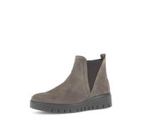 Chelseaboots GABOR "DAVOS", Damen, Gr. 38, beige (taupe), Elastischer Einsatz, Veloursleder, unifarben, Basic, Schuhe Chelseaboots, Keilboots, Ankleboots in Komfortweite H (= sehr weit) (12822422-38)
