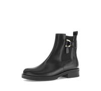 Gabor Stiefelette Chelsea-Boots Leder/Textil Schwarz (Gold) flach Größe 40 EU / 6.5 UK