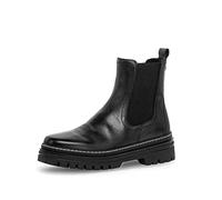 Gabor Damen Chelsea Boots | Frauen Stiefeletten | Wechselfußbett | Best Fitting | Schlupfstiefel | Winterschuhe | schwarz (Weiss) | 37 EU - 4 UK