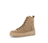 Gabor Damen Combat Boots, Frauen Stiefeletten,Wechselfußbett,Komfortable Mehrweite (H),Winterschuhe,gefüttert,Wood (Mel.),38.5 EU / 5.5 UK
