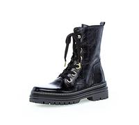 Gabor Damen Combat Boots, Frauen Stiefeletten,Wechselfußbett,Best Fitting,uebergangsstiefel,schnürstiefel,warm,schwarz (Gold),40.5 EU / 7 UK