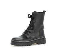 Gabor Damen Combat Boots, Frauen Stiefeletten,Wechselfußbett,Best Fitting,uebergangsstiefel,schnürstiefel,warm,schwarz (Weiss),40 EU / 6.5 UK