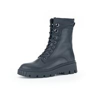 Gabor Damen Combat Boots, Frauen Stiefeletten,Wechselfußbett,Best Fitting,Warmfutter,schnürstiefel,gefüttert,schwarz(Altsilber),37 EU / 4 UK