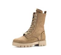 Gabor Damen Combat Boots, Frauen Stiefeletten,Wechselfußbett,Komfortable Mehrweite (H),halbstiefel,Wood(Flausch/Gold),39 EU / 6 UK