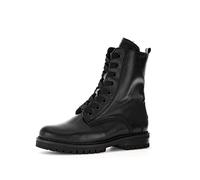 Gabor Damen Combat Boots, Frauen Stiefeletten,Wechselfußbett,Komfortable Mehrweite (H),Lammfell,uebergangsstiefel,warm,schwarz,38.5 EU / 5.5 UK