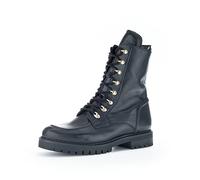 Gabor Damen Combat Boots, Frauen Stiefeletten,Wechselfußbett,Komfortable Mehrweite (H),Stiefel,Booties,schwarz (Mic/Gold),38.5 EU / 5.5 UK