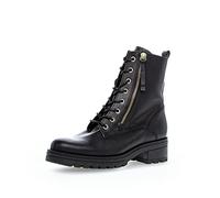 Gabor Damen Combat Boots, Frauen Stiefeletten,Wechselfußbett,Moderate Mehrweite (G),Booties,halbstiefel,schw(Flausch/Gold),38 EU / 5 UK