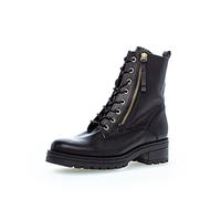 Gabor Damen Combat Boots, Frauen Stiefeletten,Wechselfußbett,Moderate Mehrweite (G),Kurzstiefel,schw(Flausch/Gold),38 EU / 5 UK