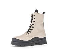 Gabor Damen Combat Boots, Frauen Stiefeletten,Wechselfußbett,Moderate Mehrweite (G),uebergangsstiefel,Bootee,beige/schw.(Micro),41 EU / 7.5 UK