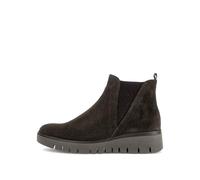 Chelseaboots GABOR, Damen, Gr. 41, mocca, Elastischer Einsatz, Veloursleder, unifarben, Schuhe Chelseaboots, Keilstiefelette mit Gummizug an der Außenseite, G-Weite (85704409-41) mocca
