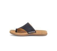 Zehentrenner GABOR, Damen, Gr. 38, schwarz (dunkelblau), Nubukleder, Schuhe Zehentrenner, Sommerschuh, Schlupfschuh mit modischem Zehenring (54057362-38) dunkelblau