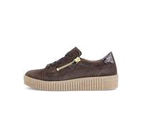 Gabor Plateausneaker 6010.02.005 Ziegenveloursleder Reptilienprägung mocca (gold) Gr. 40,5