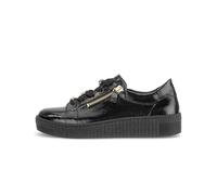 Gabor Damen Erwachsene Sneaker Low 6010.03.001 Weite F Reißverschluss Lackleder Black Gold 40 EU