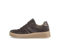 Sneaker GABOR, Damen, Gr. 38,5, braun kombiniert, Glattleder, Veloursleder, Schuhe Sneaker, Freizeitschuh, Halbschuh, Schnürer mit Kontrastbesatz, Weite G (=weit) (53733068-38,5) braun kombiniert