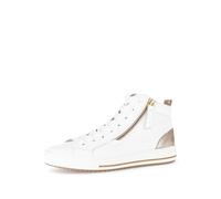 Gabor Damen High-Top Sneaker, Frauen Halbschuhe,Leichte Mehrweite (G),straßenschuhe,Strassenschuhe,Weiss/muschl(Gold),40 EU / 6.5 UK