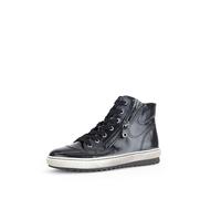 Gabor Damen High-Top Sneaker, Frauen Halbschuhe,schnürstiefeletten,straßenschuhe,Strassenschuhe,Sportschuhe,schwarz/silb.(smok,38 EU / 5 UK