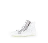 Gabor Damen High-Top Sneaker, Frauen Halbschuhe,Wechselfußbett,straßenschuhe,Strassenschuhe,Freizeitschuhe,Weiss/l.Grey(Weiss,40 EU / 6.5 UK