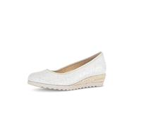 Gabor Damen Keilpumps, Frauen Absatzschuhe,Moderate Mehrweite (G),Ausgehschuhe,Abendschuhe,Court Shoes,bequem,Bianco/ORO(Jute/m),40.5 EU / 7 UK