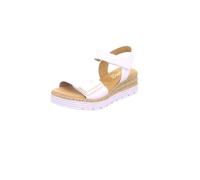 Gabor Damen Keilsandalen, Frauen Sandalen,Leichte Mehrweite (G),Strandschuhe,Keilsandaletten,Keilabsatz,bequem,Weiss (Uni+Gold),42 EU / 8 UK