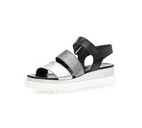 Gabor Damen Keilsandalen, Frauen Sandalen,Best Fitting,offene Schuhe,Strandschuhe,Keilsandaletten,Keilabsatz,Silber/Stone/schw.,42 EU / 8 UK