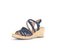 Gabor Damen Keilsandalen, Frauen Sandalen,Best Fitting,offene Schuhe,Strandschuhe,Keilsandaletten,Keilabsatz,Wedge-Heel,hoch,Blue,42 EU / 8 UK