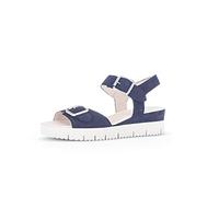Gabor Damen Keilsandalen, Frauen Sandalen,Best Fitting,Wedge-Heel,bequem,flach,Sommerschuhe,Freizeitschuhe,offene Schuhe,Blue,38 EU / 5 UK