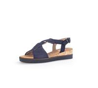 Gabor Damen Keilsandalen, Frauen Sandalen,Leichte Mehrweite (G),Keilabsatz,Wedge-Heel,bequem,flach,Blue (Kork/schw.),38 EU / 5 UK