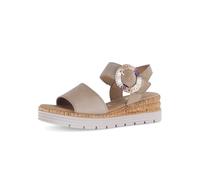 Gabor Damen Keilsandalen, Frauen Sandalen,Leichte Mehrweite (G),Keilsandaletten,Keilabsatz,Wedge-Heel,bequem,flach,Sand,38 EU / 5 UK