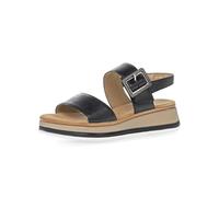 Keilsandalette GABOR "RHODOS", Damen, Gr. 41, schwarz, Kalbsleder, unifarben, modisch, Schuhe, Riemchensandale, Sommerschuh, Sandale in Weite G (=weit) (33070401-41) schwarz
