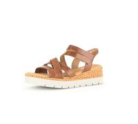 Gabor Damen Keilsandalen, Frauen Sandalen,Leichte Mehrweite (G),Sommerschuhe,Freizeitschuhe,offene Schuhe,Strandschuhe,Camel,38.5 EU / 5.5 UK