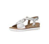 Gabor Damen Keilsandalen, Frauen Sandalen,Leichte Mehrweite (G),Strandschuhe,Keilsandaletten,Keilabsatz,flach,Silber(KDes/offwh),40 EU / 6.5 UK