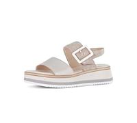 Gabor Damen Keilsandalen, Frauen Sandalen,Leichte Mehrweite (G),Wedge-Heel,flach,Sommerschuhe,Freizeitschuhe,Puder/oasi (LDS),43 EU / 9 UK