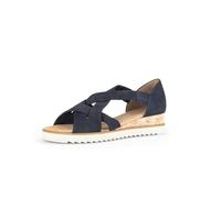 Gabor Damen Keilsandalen, Frauen Sandalen,Moderate Mehrweite (G),bequem,flach,Sommerschuhe,Freizeitschuhe,Blue (Kork),38.5 EU / 5.5 UK