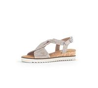 Gabor Damen Keilsandalen, Frauen Sandalen,Moderate Mehrweite (G),flach,Sommerschuhe,Freizeitschuhe,Muschel(Kork/crem),40 EU / 6.5 UK
