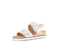 Gabor Damen Keilsandalen, Frauen Sandalen,Moderate Mehrweite (G),Keilabsatz,Wedge-Heel,bequem,flach,Bianco/mus(Kork/cr),39 EU / 6 UK
