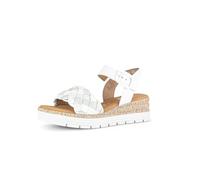 Gabor Damen Keilsandalen, Frauen Sandalen,Moderate Mehrweite (G),Keilabsatz,Wedge-Heel,bequem,flach,Weiss/Mint/Creme,39 EU / 6 UK