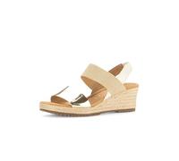 Gabor Damen Keilsandalen, Frauen Sandalen,Moderate Mehrweite (G),Keilabsatz,Wedge-Heel,Sommerschuhe,Freizeitschuhe,Sun/Off-White,43 EU / 9 UK