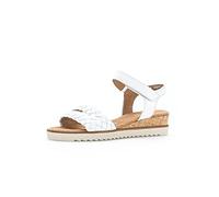 Gabor Damen Keilsandalen, Frauen Sandalen,Moderate Mehrweite (G),Sommerschuhe,Freizeitschuhe,offene Schuhe,Weiss (Kork/Creme),38 EU / 5 UK