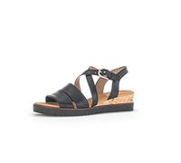 Gabor Damen Keilsandalen, Frauen Sandalen,Moderate Mehrweite (G),Strandschuhe,Keilsandaletten,Keilabsatz,schwarz(Kork/Gold),38 EU / 5 UK