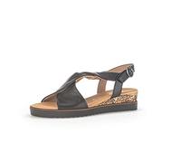 Gabor Damen Keilsandalen, Frauen Sandalen,Moderate Mehrweite (G),Strandschuhe,Keilsandaletten,Keilabsatz,schw.(KorkTS/schw),40.5 EU / 7 UK