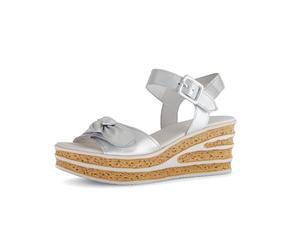 Gabor Damen Keilsandalen, Frauen Sandalen,offene Schuhe,Strandschuhe,Keilsandaletten,Keilabsatz,Wedge-Heel,bequem,Silber (So.Kalk),39 EU / 6 UK