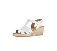 Keilsandalette GABOR COMFORT "Gabor Comfort Sandalen Leder", Damen, Gr. 37, weiß, Leder, Schuhe (19811706-37) weiß