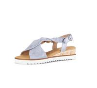 Sandalette GABOR "GENUA", Damen, Gr. 38, blau (hellblau), Nubukleder, klassisch, Schuhe, Sommerschuh, Sandale, Keilabsatz, mit verstellbarem Fersenriemchen (75493534-38) hellblau