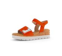 Gabor Damen Keilsandalen, Frauen Sandalen,Strandschuhe,Keilsandaletten,Keilabsatz,Wedge-Heel,hoch,Sommerschuhe,Pumpkin(silb+Gold),37.5 EU / 4.5 UK