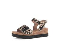 Gabor Damen Keilsandalen, Frauen Sandalen,Strandschuhe,Keilsandaletten,Keilabsatz,Wedge-Heel,hoch,Sommerschuhe,Natur (schw+Gold),36 EU / 3.5 UK