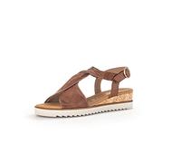Gabor Damen Keilsandalen, Frauen Sandalen,Wedge-Heel,hoch,Sommerschuhe,Freizeitschuhe,offene Schuhe,Camel (Kork/Creme),42.5 EU / 8.5 UK