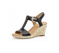 Gabor Damen Keilsandalen, Frauen Sandalen,Wedge-Heel,Sommerschuhe,Freizeitschuhe,offene Schuhe,Strandschuhe,hoch,schwarz (Bast),40 EU / 6.5 UK