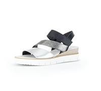 Gabor Damen Keilsandalen, Frauen Sandaletten,Best Fitting,Freizeitschuhe,offene Schuhe,Strandschuhe,Keilabsatz,Silber/Stone/schw,38.5 EU / 5.5 UK, Silber Stone Schwarz, 84.674